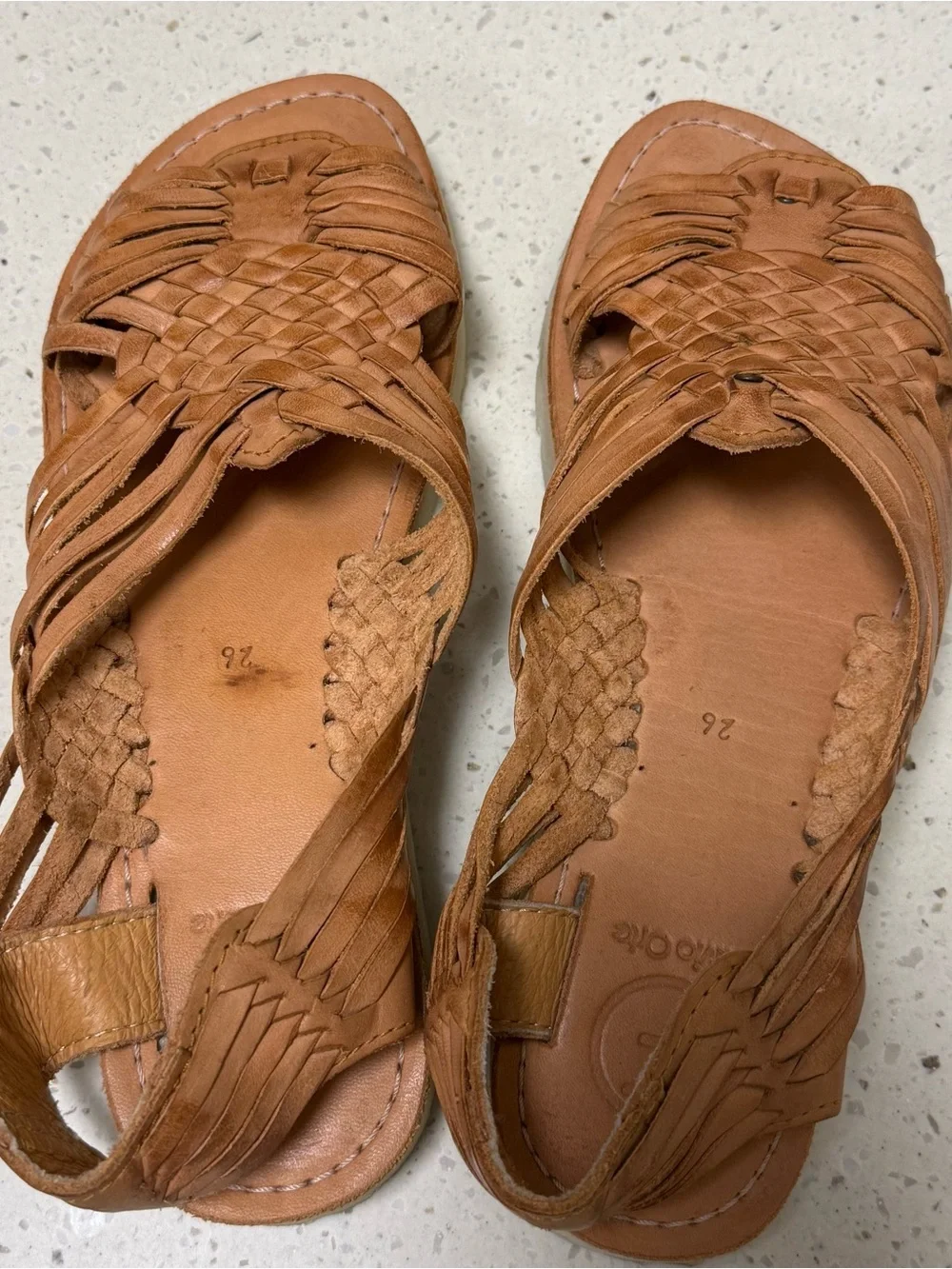Women’s Braided Leather Sandals in Tan